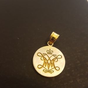 Disk pendant 24 k gold over sterling silver